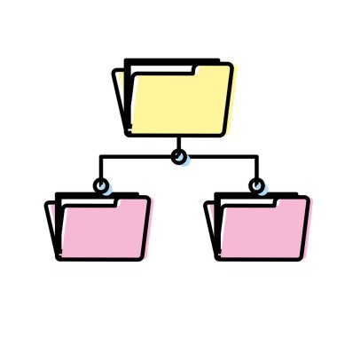 sunucu vektör çizim klasör dosya veri merkezi