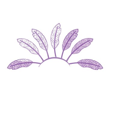 siluet güzellik diadem tüyler tasarım dekorasyon vektör şekil