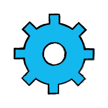 mavi dişli sembolü proses endüstrisi, vektör çizim