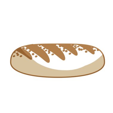 siluet lezzetli taze fırın ekmek yemek, vektör çizim