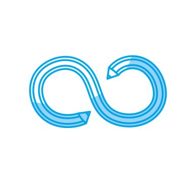 siluet kalem eğrileri ve çift nokta vektör çizim ile