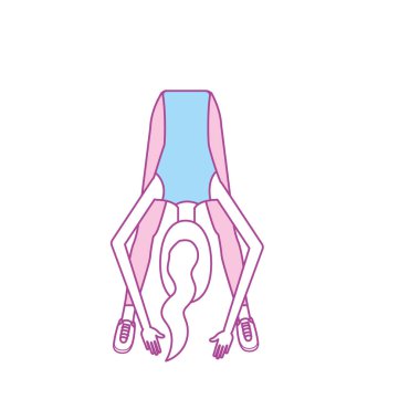 sağlıklı kadın egzersiz vektör illüstrasyon tasarımı yapıyor