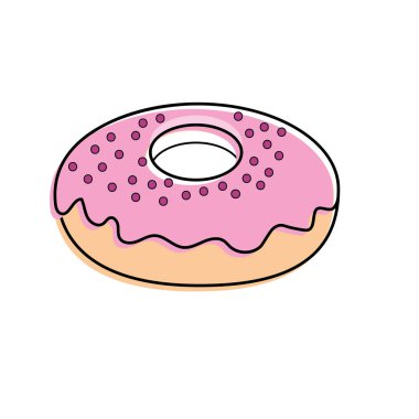 dlicious ve tatlı çörek ekmek, vektör çizim