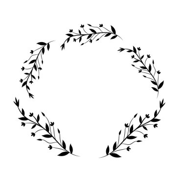 dallar yaprak ve çiçek dekorasyon vektör çizim ile