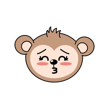 sevimli vahşi hayvan yüz ifade vektör çizim ile