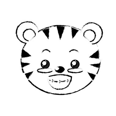 Şekil sevimli vahşi hayvan yüz ifade vektör çizim ile