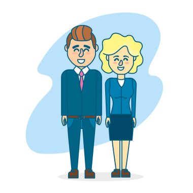 hairsty tasarım ve giyim ile şirin çift illüstrasyon vektör