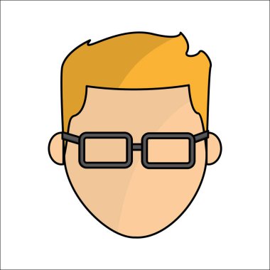 insanlar, avatar yüz erkek gözlük simgesiyle tasarım görüntü illüstrasyon vektör