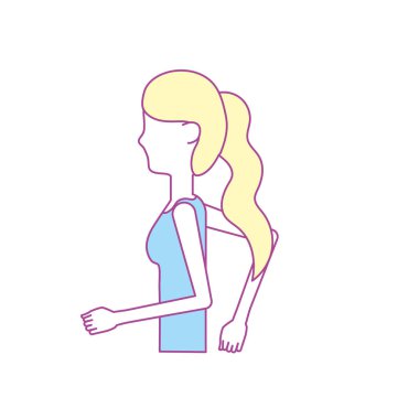 sağlıklı kadın egzersiz vektör illüstrasyon tasarımı yapıyor
