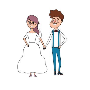 mutlu çift birlikte ve romantik kutlama vektör illüstrasyon