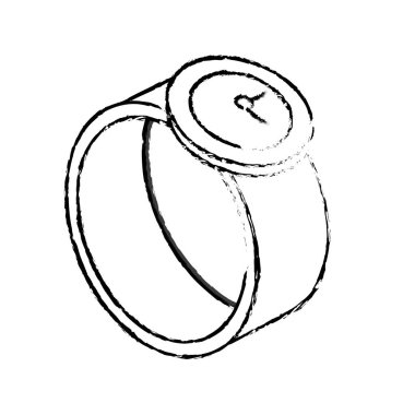 figure technology smartwatch with digital connection service vector illustration