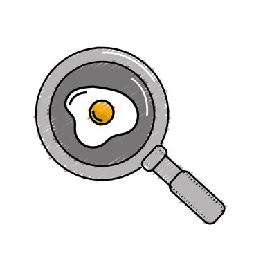 lezzetli kızarmış yumurta tava tava vektör çizim içinde