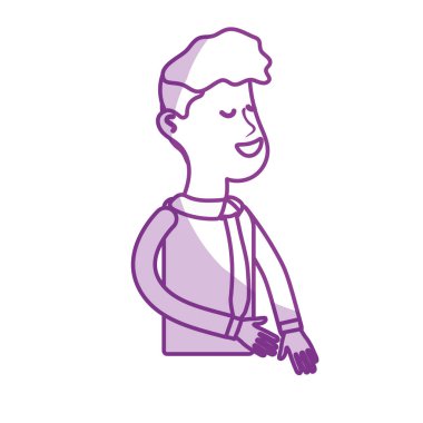 siluet iyi adam kravat ve kazak giymek, vektör çizim ile