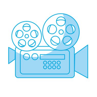 siluet film kamera projeksiyon sahne, vektör çizim