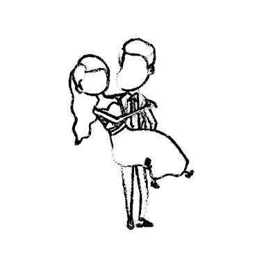 mutlu çift ve onun kadın vektör çizim taşıyan adam