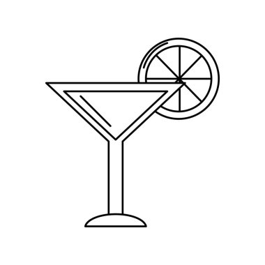 satır lezzetli kokteyl ile dilim limon vektör çizim yenilemek için