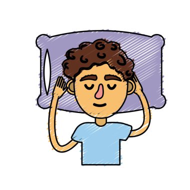 Erkek saç modeli ile uyku vektör çizim tasarım