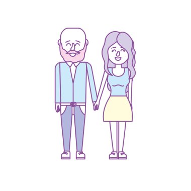 güzel bir saç modeli tasarımı ile çift illüstrasyon vektör