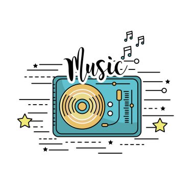 radyo dinlemek ve müzik vektör çizim oynamak