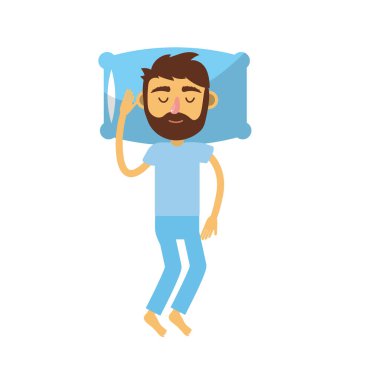 Erkek saç modeli ile uyku vektör çizim tasarım