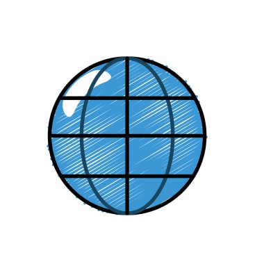 Küresel sembol veri merkezi bağlantı vektör çizim