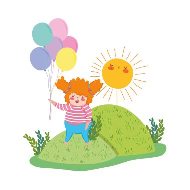 Küçük tombul kız karakter vektör çizim tasarımı