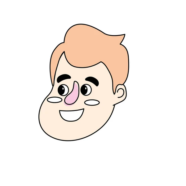 Аватар Щасливий Чоловік Обличчя Дизайном Зачіски Векторні Ілюстрації — стоковий вектор