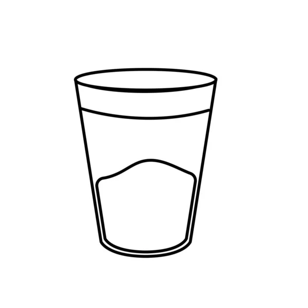 Γραμμή Ποτήρι Νερό Για Πίνουν Και Φρέσκων Ποτών Διανυσματικά Εικονογράφηση — Διανυσματικό Αρχείο