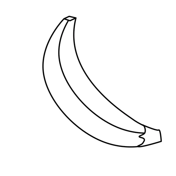 Ligne Délicieux Fruits Tropiques Banane Dessin Vectoriel Illustration — Image vectorielle