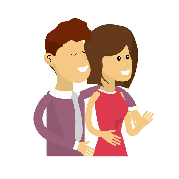 Feliz Linda Pareja Con Elegante Desgaste Vector Ilustración — Vector de stock