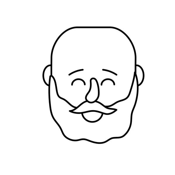 Línea Avatar Hombre Cabeza Con Peinado Diseño Vector Ilustración — Archivo Imágenes Vectoriales