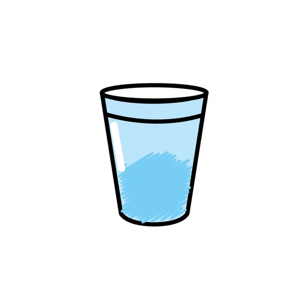 Water Glass Drink Fresh Beverage Vector Illustration — Stockvector