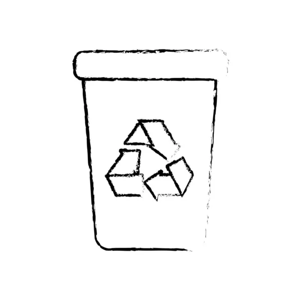 Linha Reciclagem Pode Lixo Para Ambiente Cuidados Ilustração Vetorial — Vetor de Stock