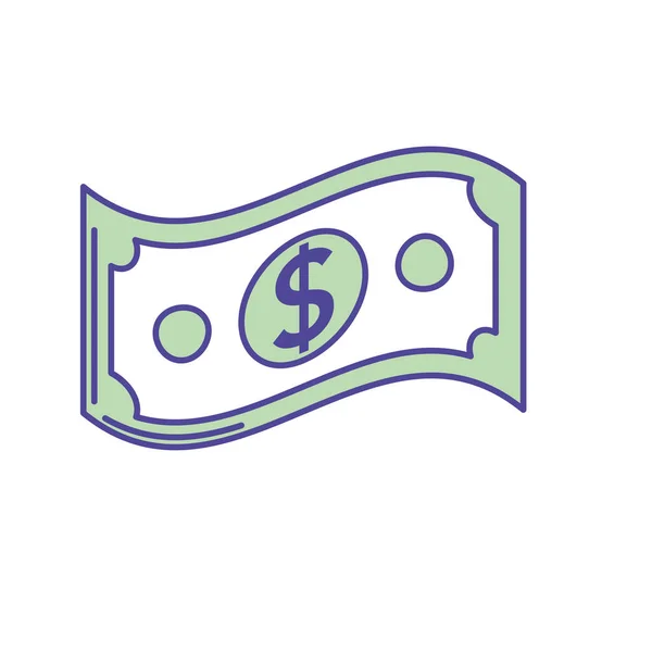 Dollár Számlát Készpénz Pénz Ikon Vektoros Illusztráció — Stock Vector