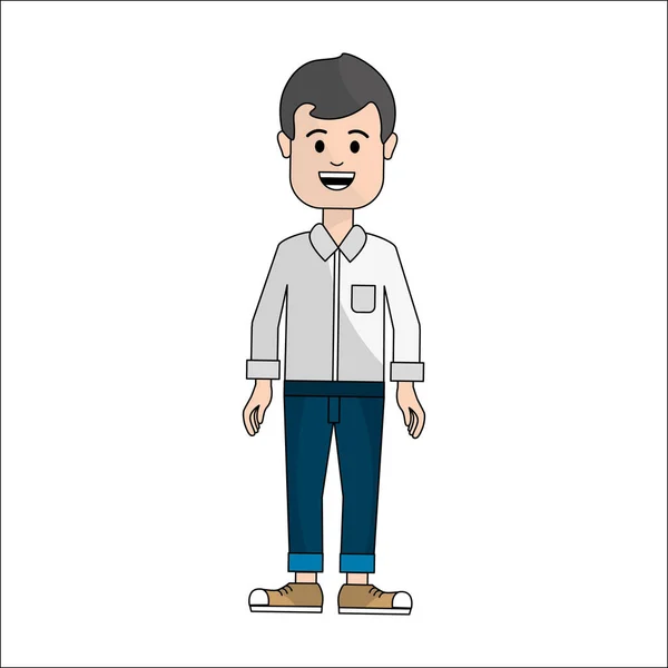 Personas Hombre Con Icono Avatar Tela Casual Diseño Ilustración Vectores — Vector de stock