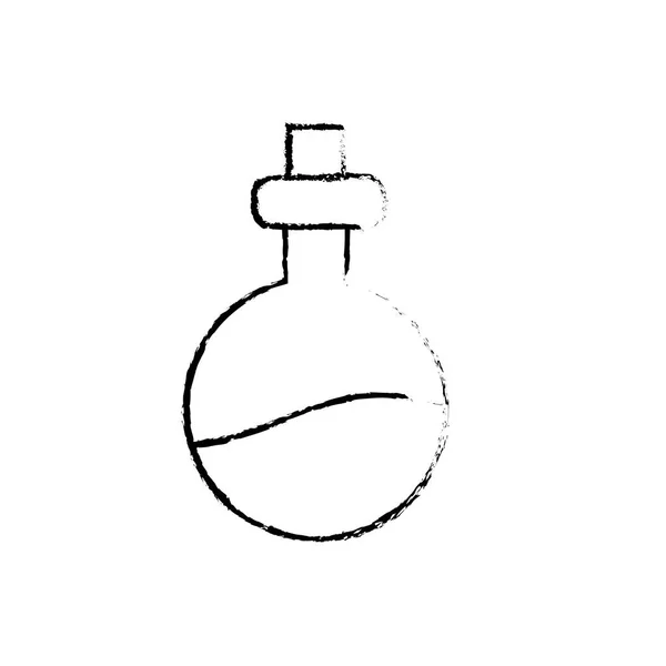 Figura Erlenmeyer Flak Con Pozione Chimica Esperimento Vettoriale Illustrazione — Vettoriale Stock
