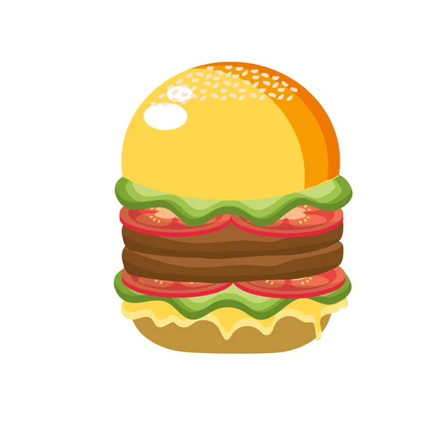 Köstliche Hamburger Fast Food Mahlzeit Vektorillustration — Stockvektor