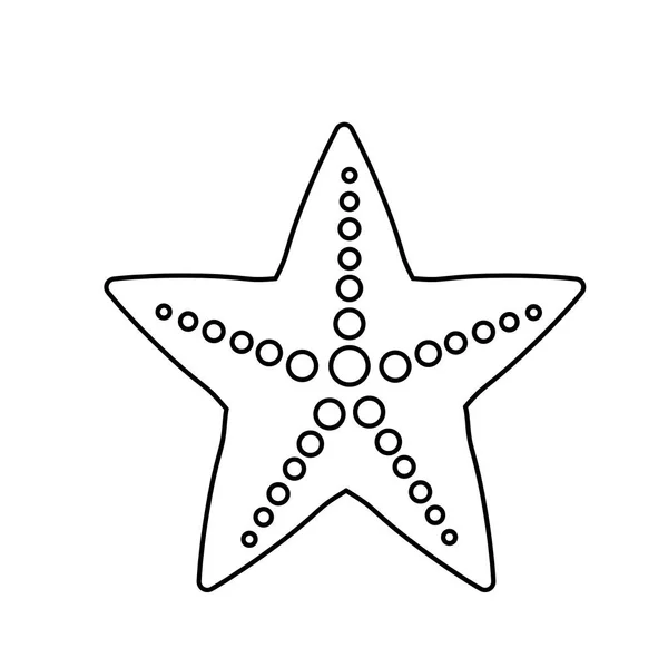 Line Beauty Starfish Animal Live Sea Vector Illustration — Stock Vector