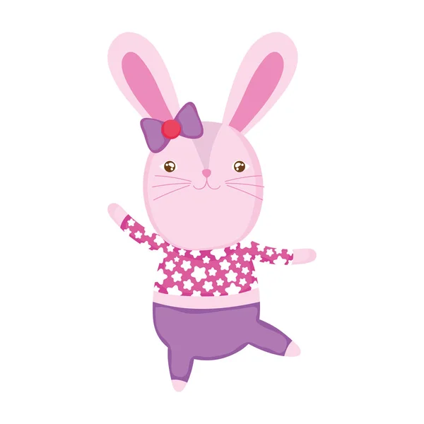 Cute Female Rabbit Character Vector Illustration Design — Stock Vector