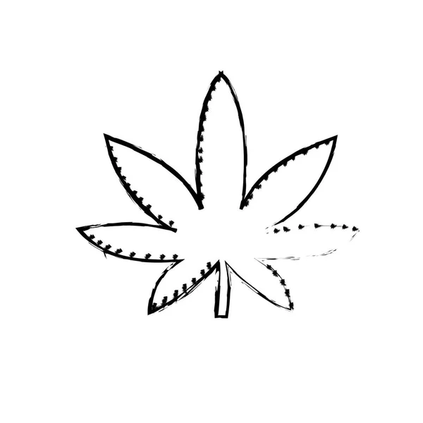 Figur Marihuana Pflanze Mit Blättern Und Medizinischer Kräutervektorillustration — Stockvektor