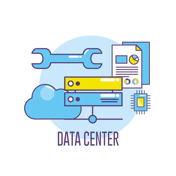 技术横幅数据中心连接向量例证 — 图库矢量图片