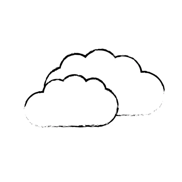 Contorno Nube Icona Meteo Isolato Illustrazione Vettoriale — Vettoriale Stock