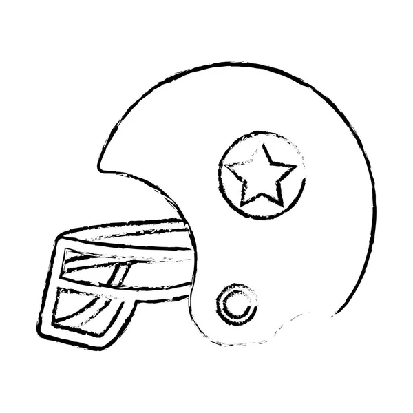 Figurenfußballhelm Zur Uniform Sport Treiben Vektorillustration — Stockvektor