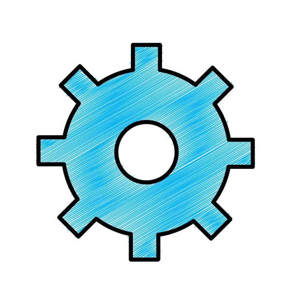 Μπλε Gear Σύμβολο Μεταποιητική Βιομηχανία Εικονογράφηση Διάνυσμα — Διανυσματικό Αρχείο
