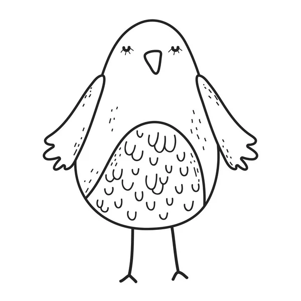 Lindo Pajarito Encantador Personaje Ilustración Vectorial — Vector de stock