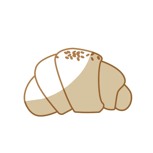 Silhueta Delicioso Fesh Padaria Croissant Pão Ilustração Vetor — Vetor de Stock