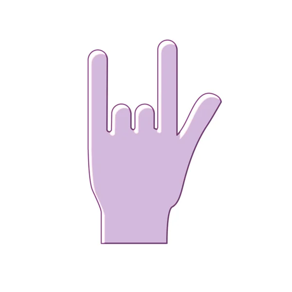 Hand Rock Symbol Musical Signals Vector Illustration — Stock Vector