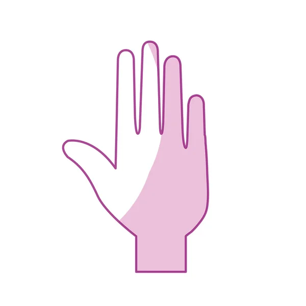 Silhouette Handfläche Hand Mit Fingern Über Weißem Hintergrund Vektor Illustration — Stockvektor