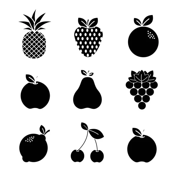 Contorno Fruta Natural Fondo Icono Vector Ilustración Diseño — Vector de stock