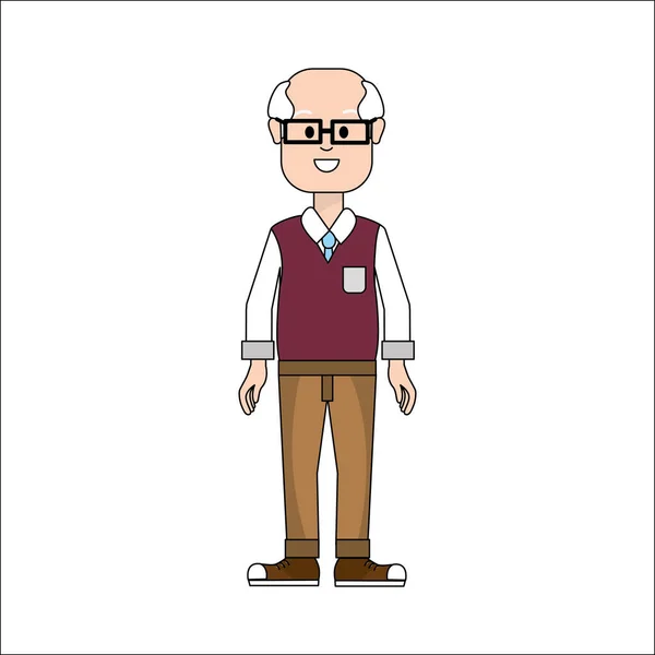 Personas Hombre Con Tela Casual Con Gafas Avatar Icono Vector — Vector de stock